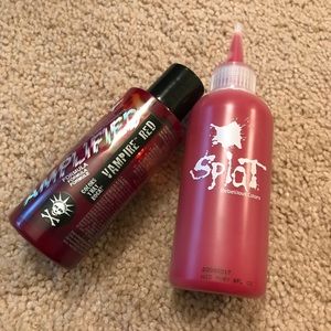 Red hair dye splat and manic panic